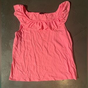 Talbots Bright Pink Ruffled Tank Top